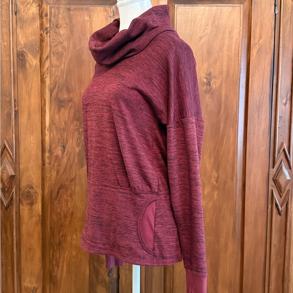 Athleta Burgundy Cowl Neck Top
